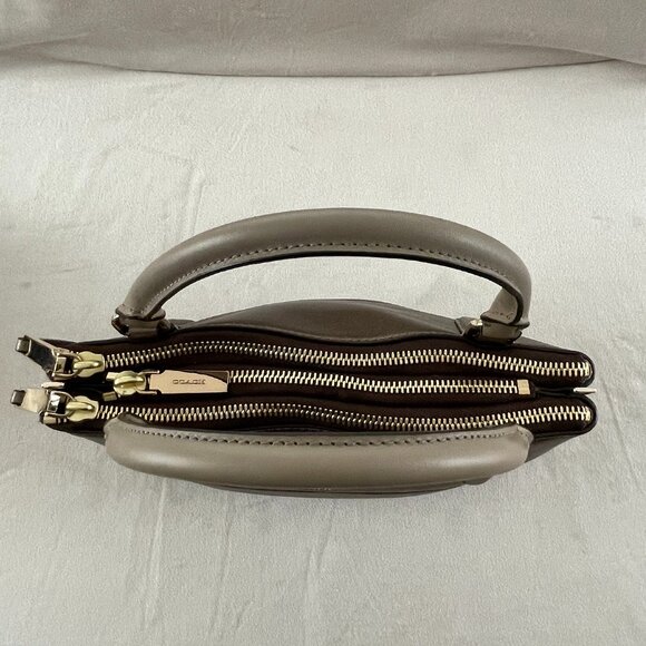 NWOT! COACH Mini "Borough Bag" in Metallic Leather w/ Removable Crossbody Strap - Picture 6 of 16